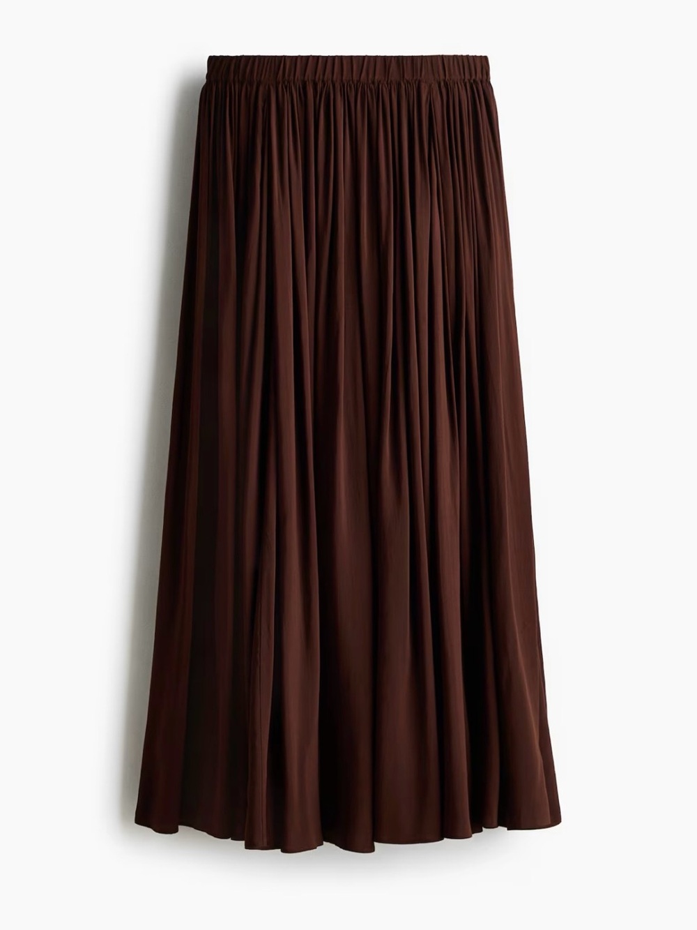 H&M Dark Brown Pleated Maxi Skirt